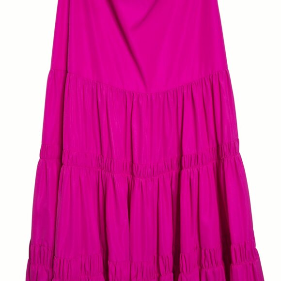 Alexis Azalea Maxi Dress Magenta Pink Twist Cutout Tiered Gown M‎ - Picture 7 of 16